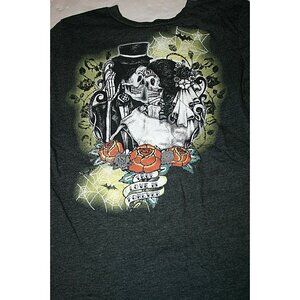 Skeleton shirt womens jr's medium Bride & Groom True Love is Forever long